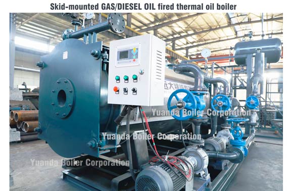 Skid mounted thermal oil boiler