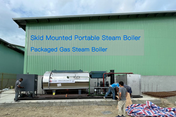 skid mounted gas fired boiler,portable steam boiler,2ton gas fired boiler