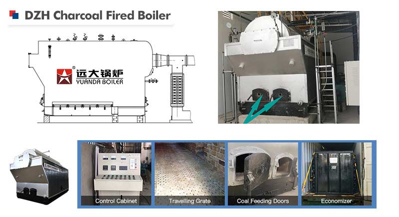 charcoal boiler,travelling grate charcoal boiler,dzh manual charcoal boiler
