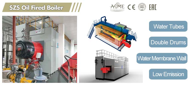 szs oil fired boiler,water tube oil boiler,industrial water tube boiler