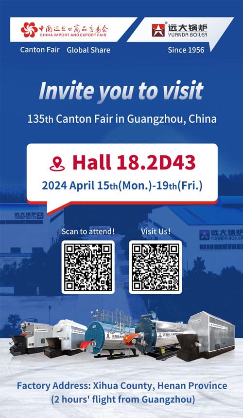 135th canton fair industrial boiler,yuanda boiler in canton fair