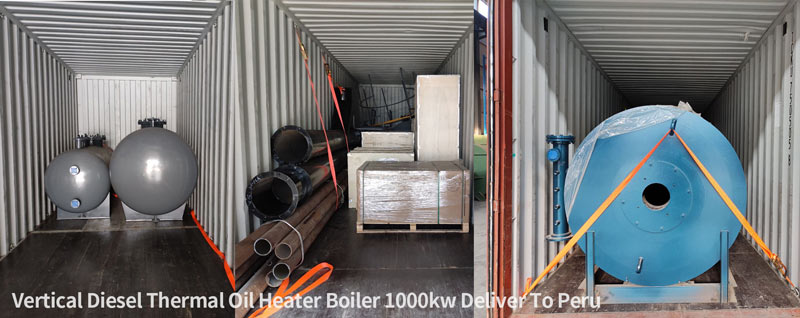 Vertical diesel fired thermal oil heater