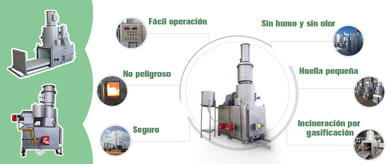 Incinerador de residuos médicos, incinerador hospitalario, incinerador sin humo