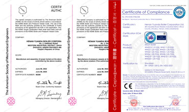 boiler certificates,ISO boiler,CE ASME boiler