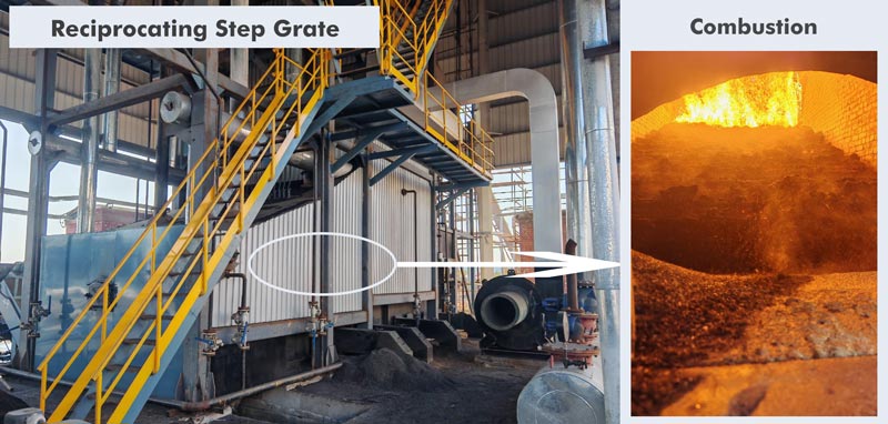 reciprocating grate biomass boiler